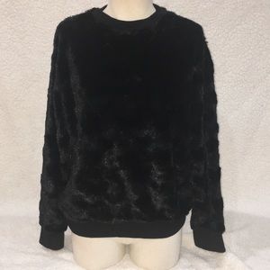 Black Faux Fur Luxury Sweatshirt